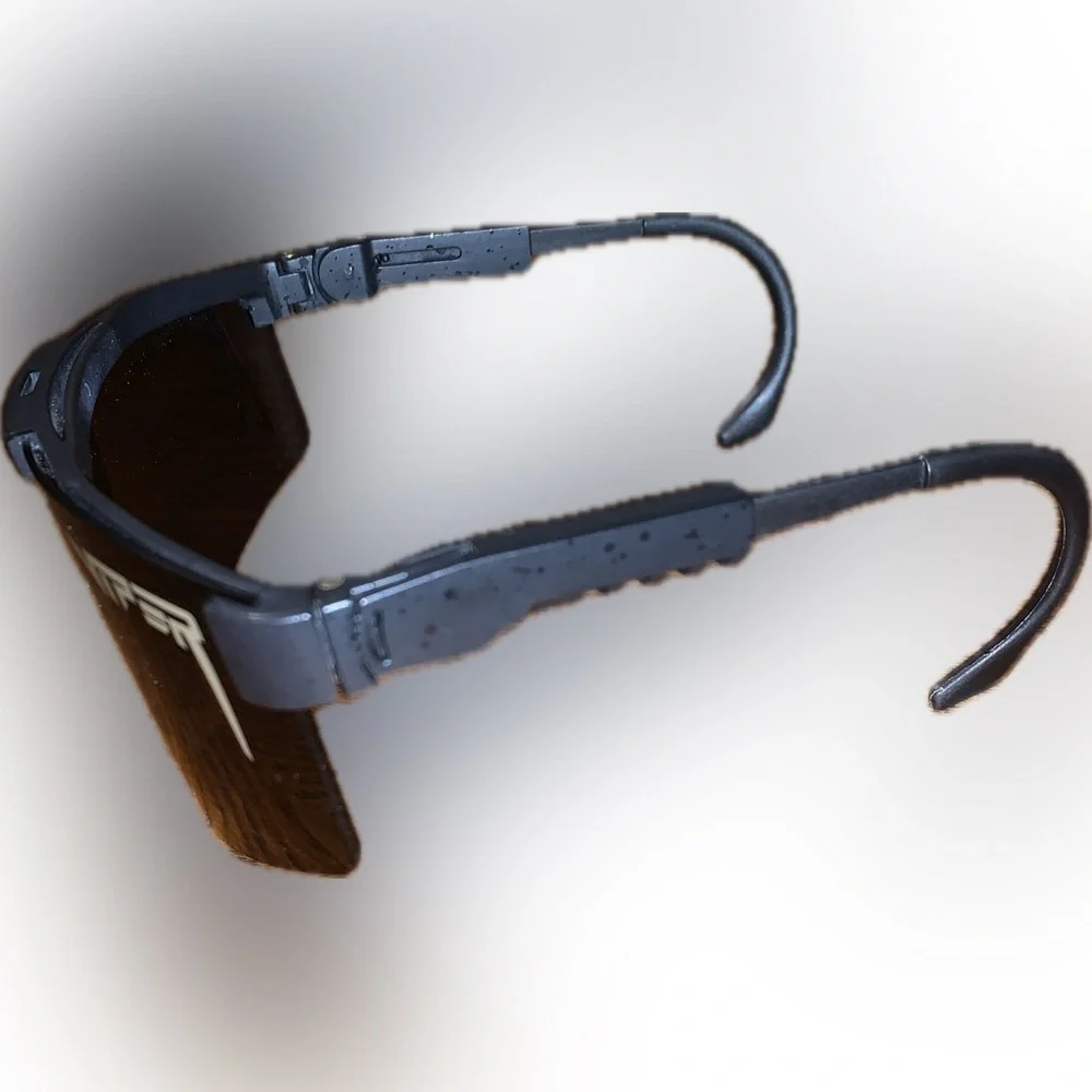 Pit Viper Wrap Around Black Smoke Lens Speckle Shades Glasses